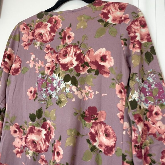 MATERNITY LaClef Women's Peplum Top in Mauve Floral - size small - Picture 6 of 13